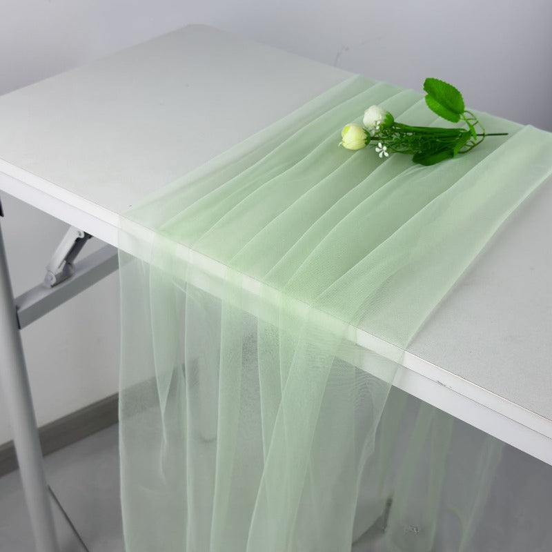 Green Tulle Mesh Fabric for Weddings Events