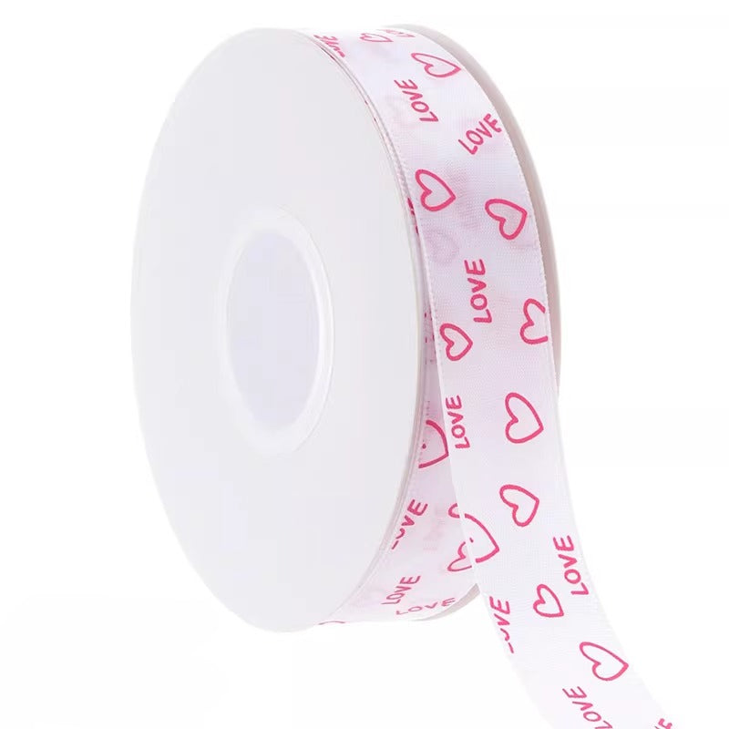 LOVE Hearts Valentine's Day Ribbon (2.5cmx40Yd)