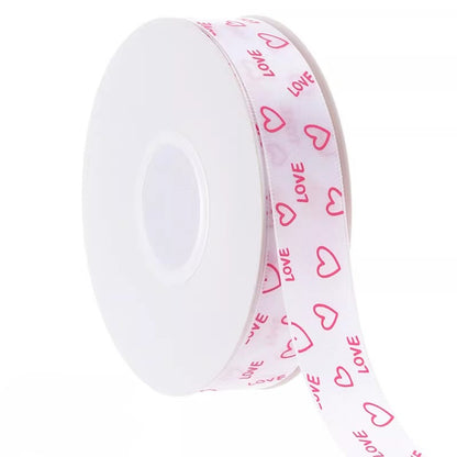 LOVE Hearts Valentine's Day Ribbon (2.5cmx40Yd)