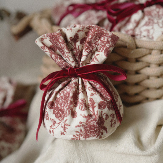 10 sachets cadeaux en tissu motif rose vintage pour fête