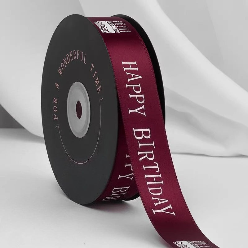 Happy Birthday Satin Ribbon (2.5cmx45Yd)