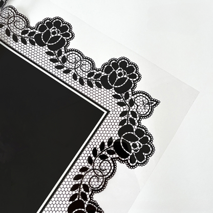 20pcs Lace Bordered Cellophane Wrap (57x57cm)