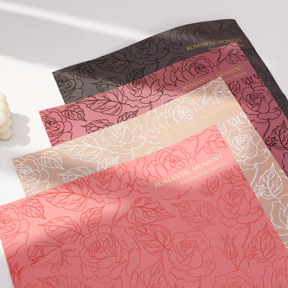 Waterproof Embossed Rose Bouquet Paper Pack 20 (37x52cm)