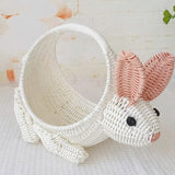 Load image into Gallery viewer, Handwoven Bunny Rattan Basket