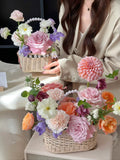 Load image into Gallery viewer, Pearl-Handled Wicker Basket for Flower Girls