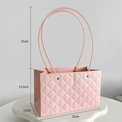 10 sacs à fleurs rectangulaires gaufrés diamant
