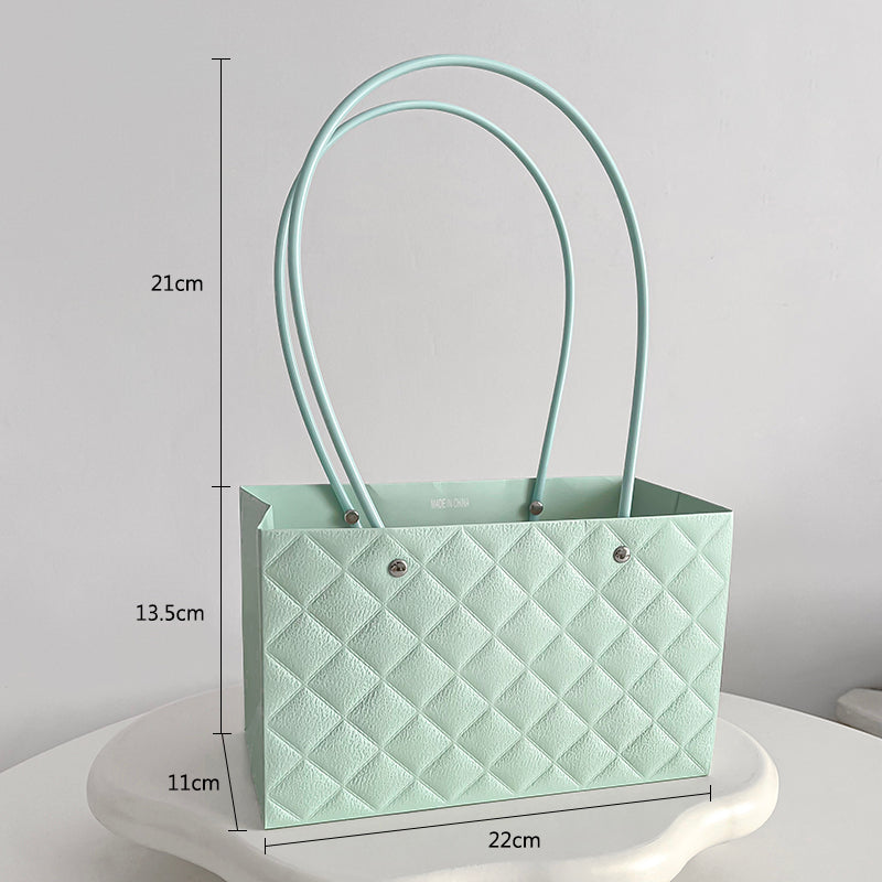 10 sacs à fleurs rectangulaires gaufrés diamant