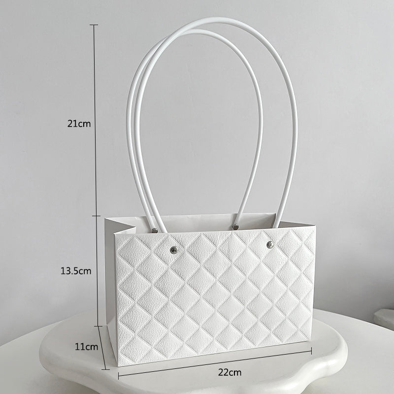 10 sacs à fleurs rectangulaires gaufrés diamant