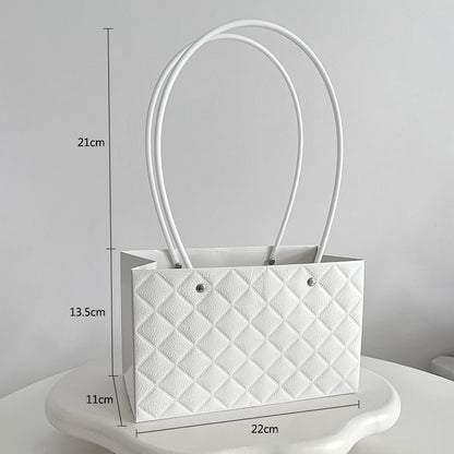 10 sacs à fleurs rectangulaires gaufrés diamant