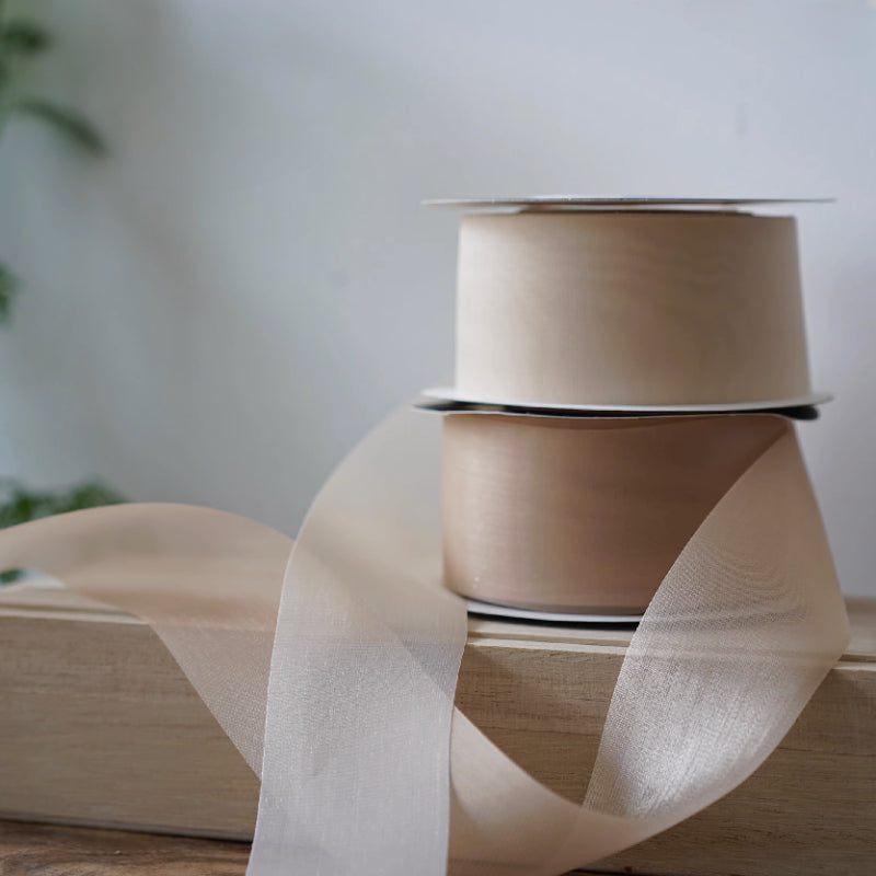 Solid Color Silk Fabric Ribbon (40mmx25Yd)