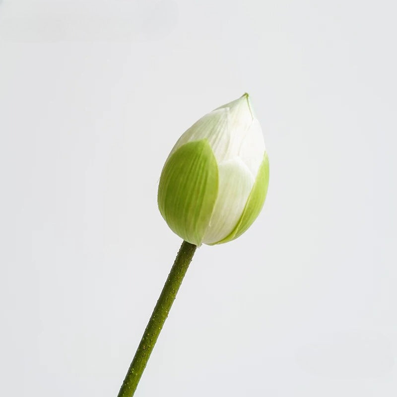 30" Artificial White Lotus Flower Stem