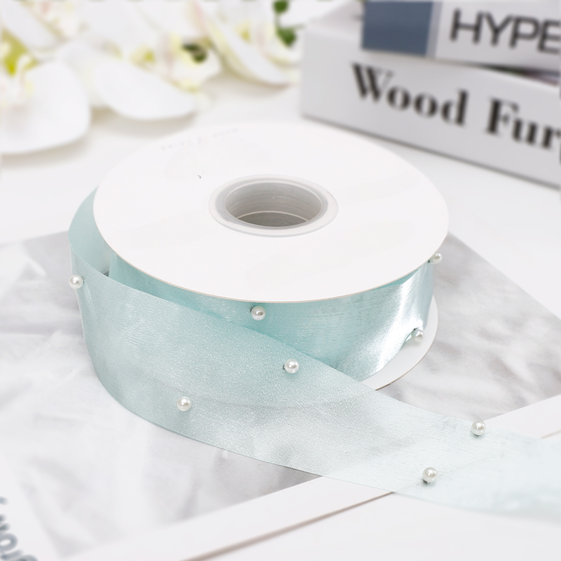 Pearl-Adorned Bouquet Wrap Ribbon (4cmx10Yd)