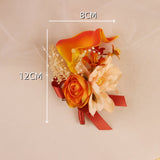 Load image into Gallery viewer, Orange Calla Lily Rose Boutonniere Corsage Set