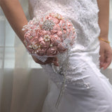 Load image into Gallery viewer, Satin Rose Bridal Bouquet with Butterfly