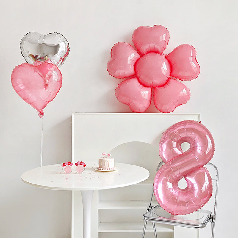 Ballon en aluminium chiffre en cristal rose de 32 pouces