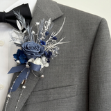 Load image into Gallery viewer, Preserved Blue Rose Wedding Boutonniere &amp; Corsage