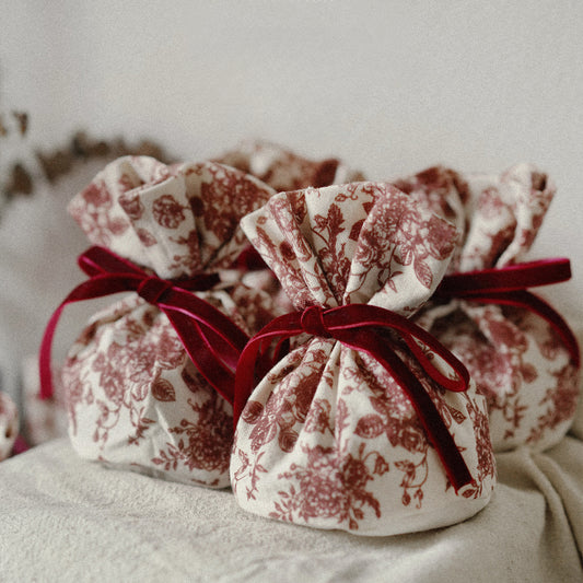 10 sachets cadeaux en tissu motif rose vintage pour fête