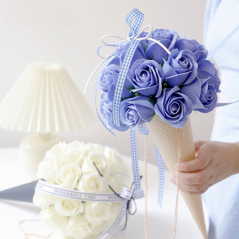 Plastic Ice Cream Cone Flower Box Pack 5