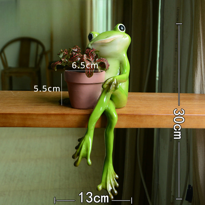 succulent frog Adorable Frog-Themed Resin Succulent Planter