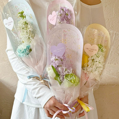 Papier de support et tiges de rose individuelles transparentes, lot de 50