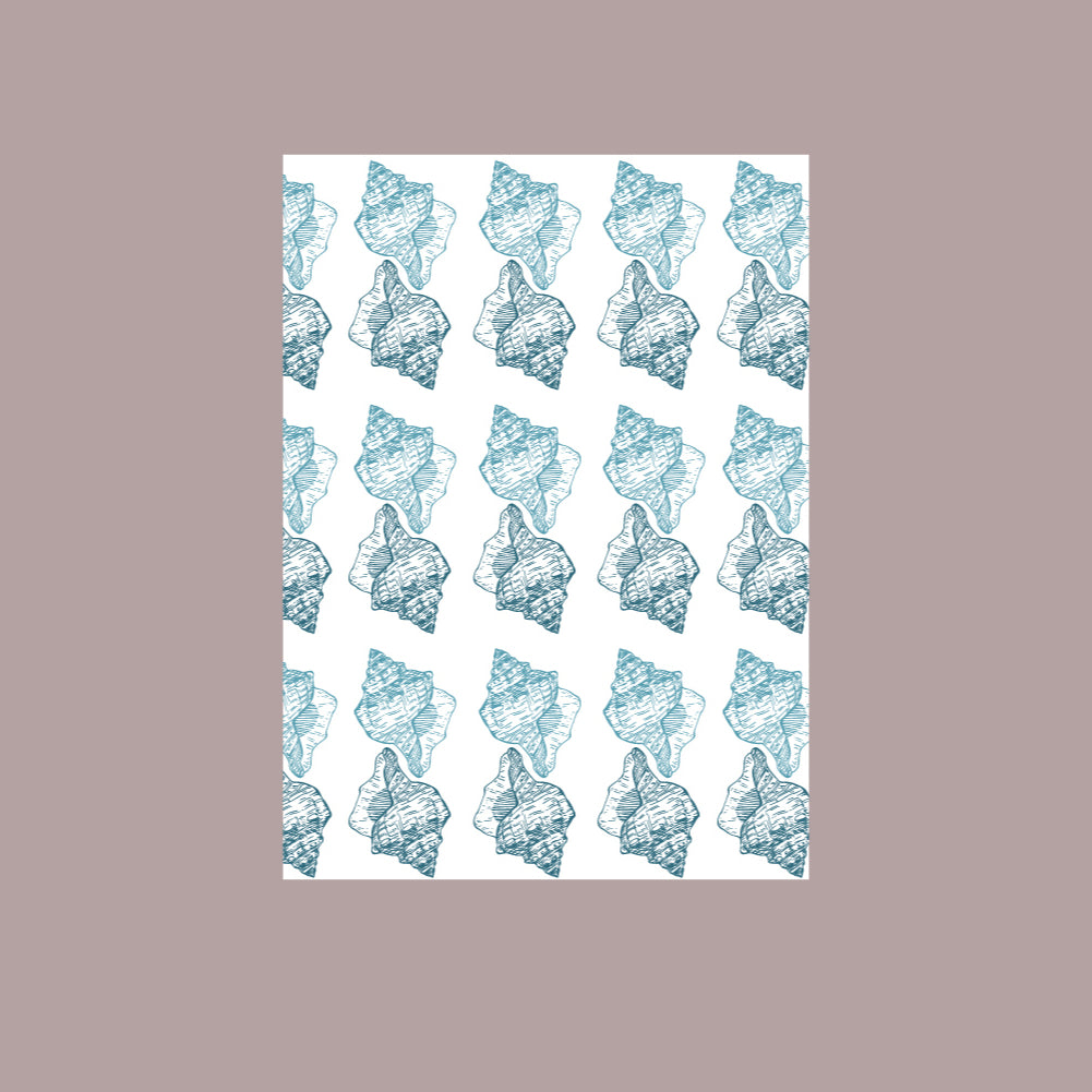 10 feuilles de papier cadeau imperméable motif coquillages