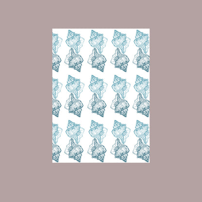 10 feuilles de papier cadeau imperméable motif coquillages