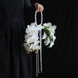 Load image into Gallery viewer, White Orchid Calla Lily Pearl Bridal Bouquet