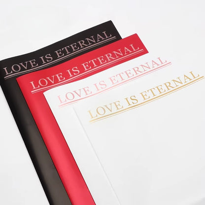 20 feuilles de papier d'emballage pour fleurs LOVE IS ETERNAL (57x57 cm)