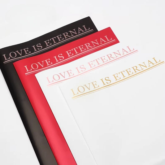 20 feuilles de papier d'emballage pour fleurs LOVE IS ETERNAL (57x57 cm)