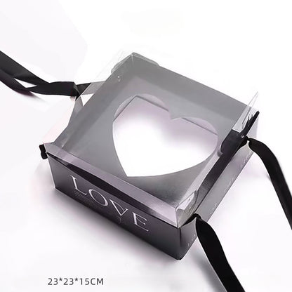 Heart-shaped Hollow Square Flower Box Pack 6
