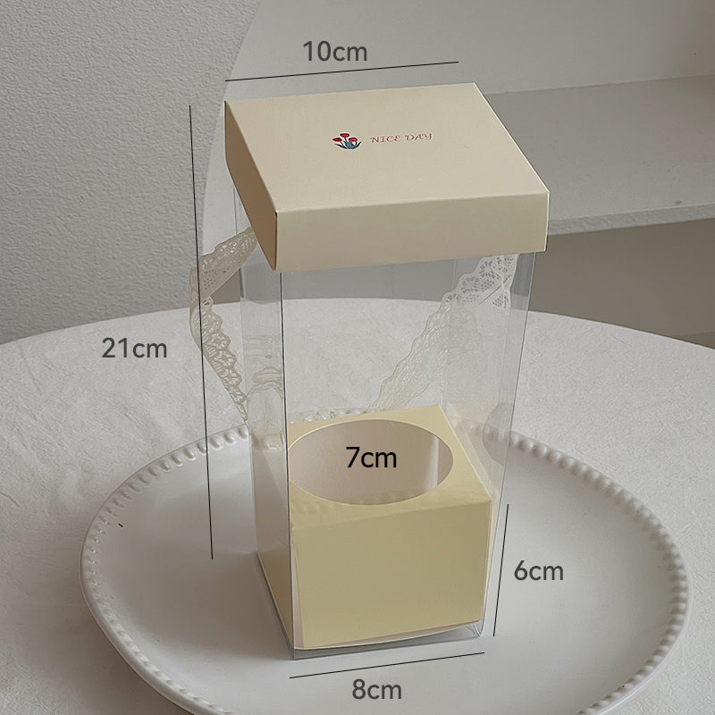 10pcs PVC Square Flower Gift Box with Handle
