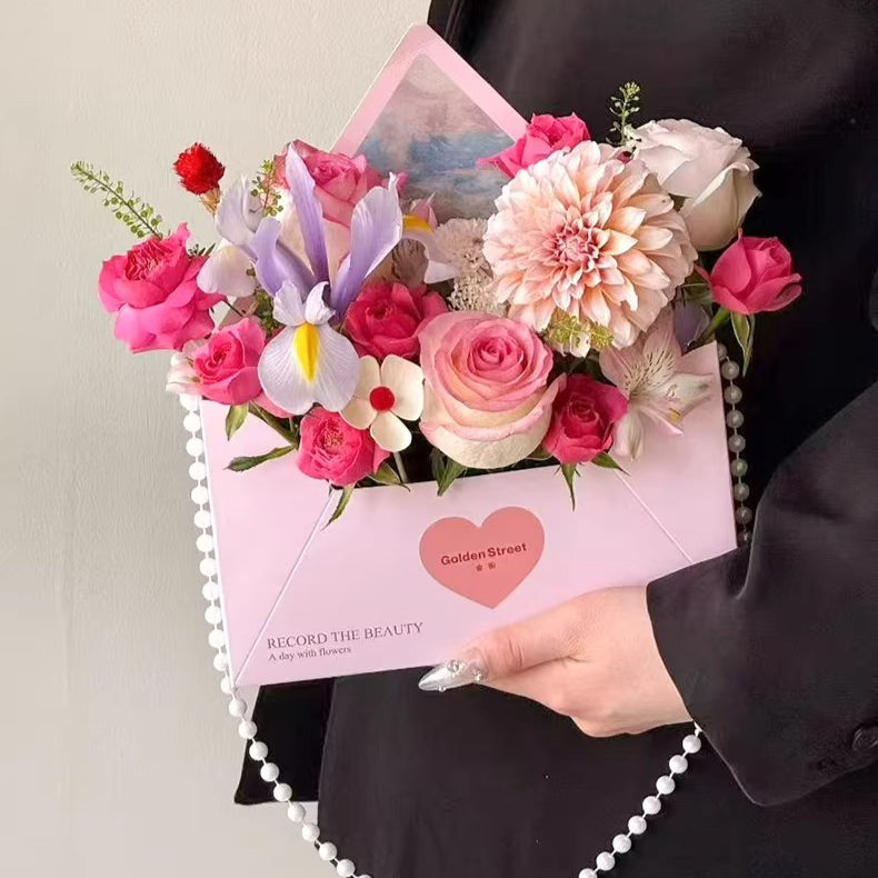 Coffret cadeau pour bouquet en forme d'enveloppe, 10 pièces
