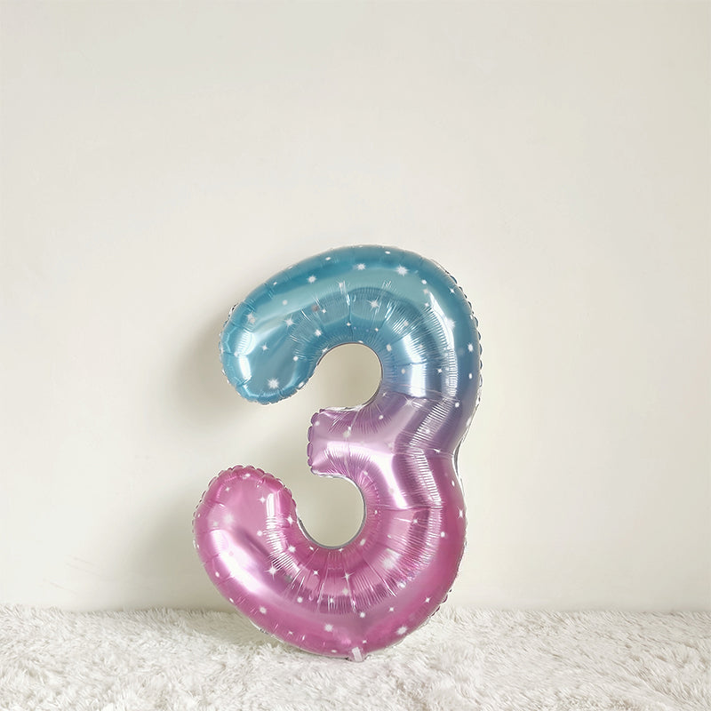 40 Inch Gradient Starry Number Balloon