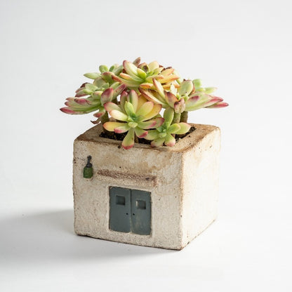Whimsical Cozy Cafe Ceramic Planter Pot