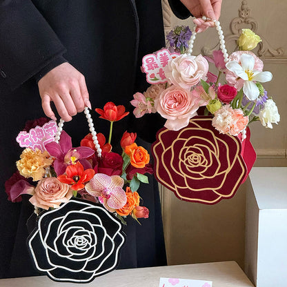 Camellia Pearl Handle Floral Gift Box