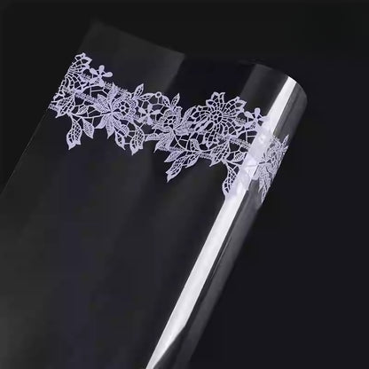 20pcs Lace Print Clear Cellophane Wrap (57x57cm)