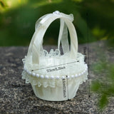 Load image into Gallery viewer, Mini Ivory Lace Flower Girl Basket (Set of 2)