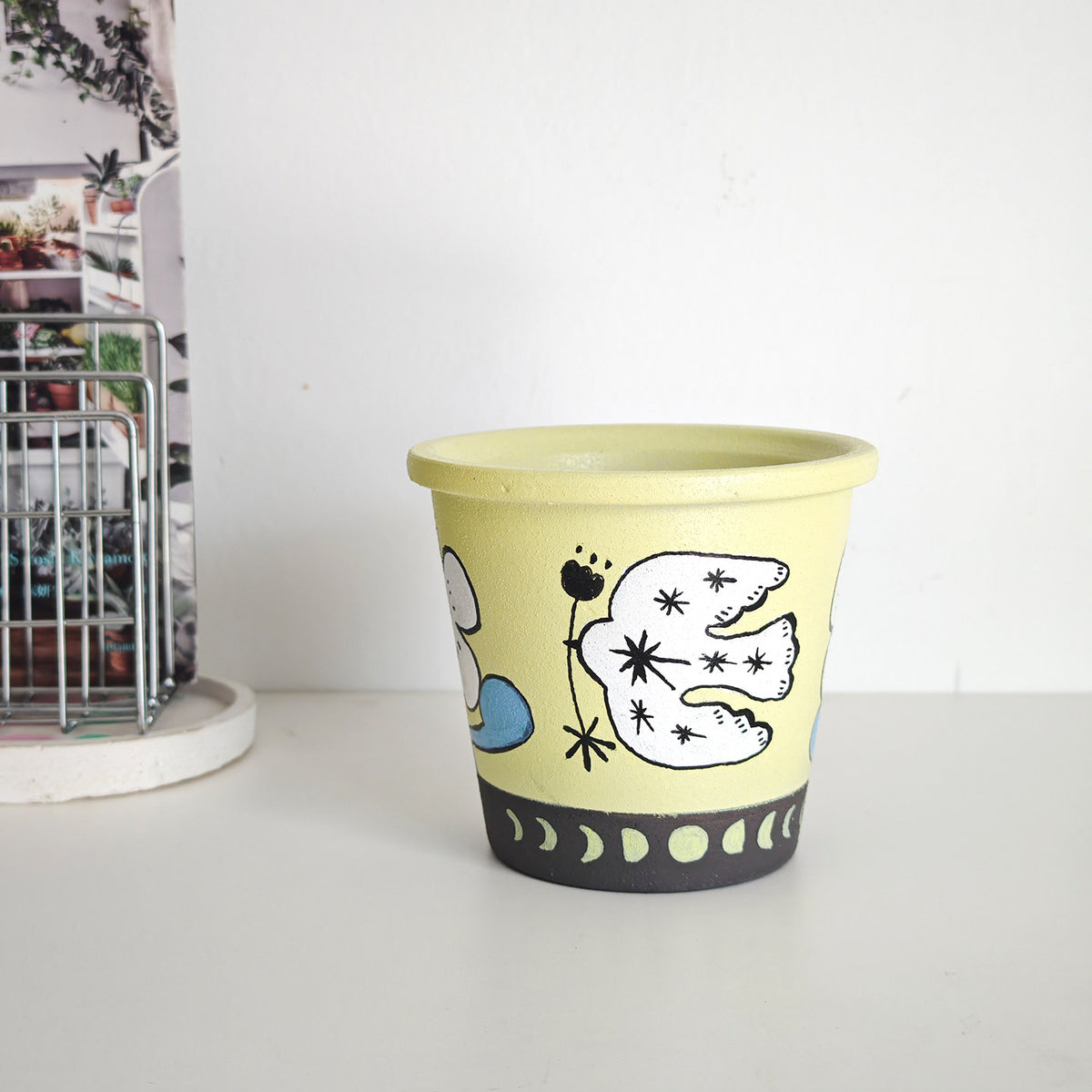 Pot de fleurs en céramique en forme d'oiseau fantaisiste