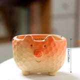 Load image into Gallery viewer, Whimsical Pig &amp; Pufferfish Ceramic Planter