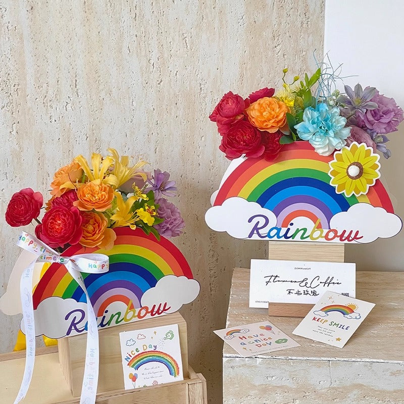 6pcs Rainbow Flower Arrangement Box