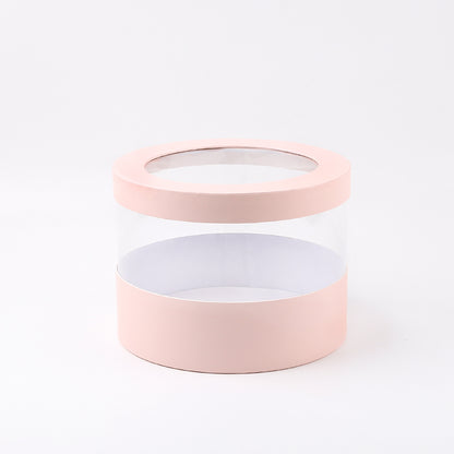 Round Floral Gift Box with Transparent Window