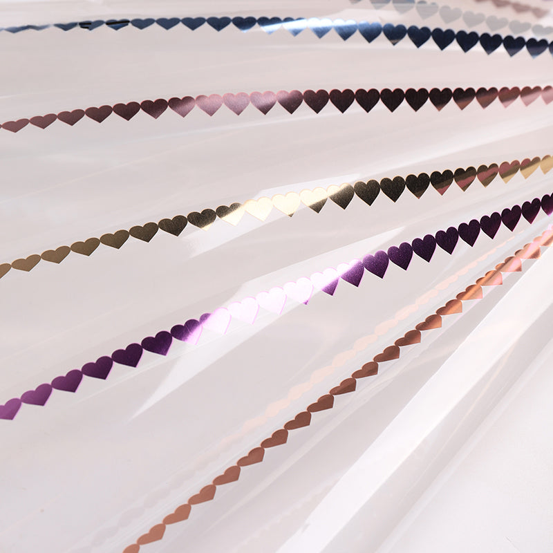 20 pièces Emballage cellophane transparent motif cœur (58x58 cm)