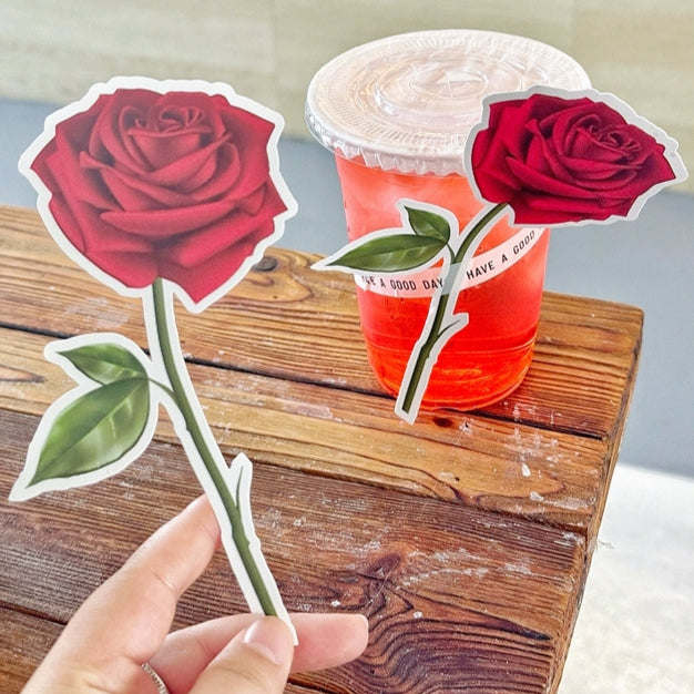 100pcs Red Rose Shaped Gift Tags