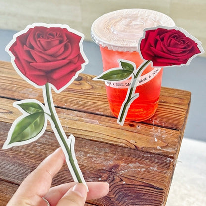 100pcs Red Rose Shaped Gift Tags