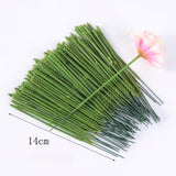 Load image into Gallery viewer, 20pcs Plastic Floral Wire Stem with Green Leaves