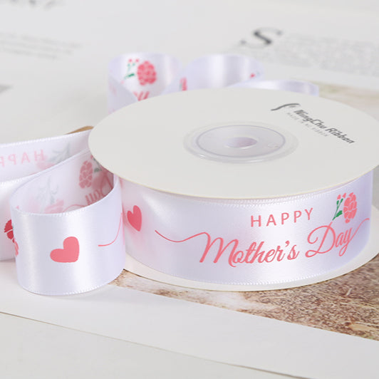 Happy Mother's Day Floral Ribbon (2.5cmx20Yd)