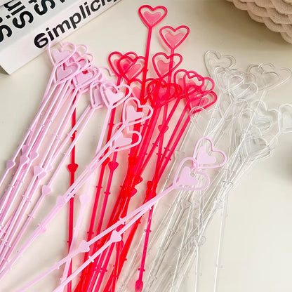 80pcs Heart-Shaped Plastic Floral Picks
