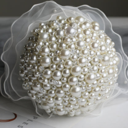 Handmade Pearl Rhinstone Bride Bouquet
