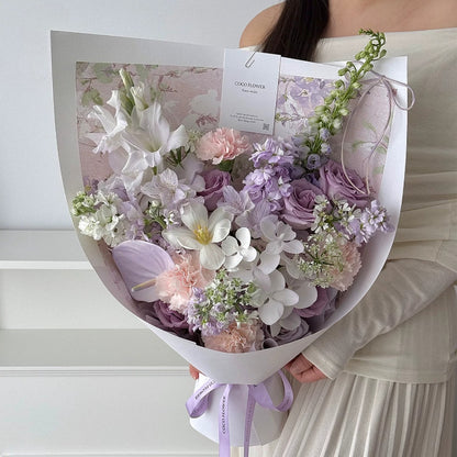 Wisteria Floral Bouquet Wrap Paper Pack 10 (15" x 20")