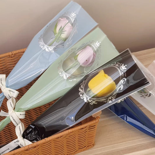 Single Rose Sleeves with Silver Mirror Window Pack 100